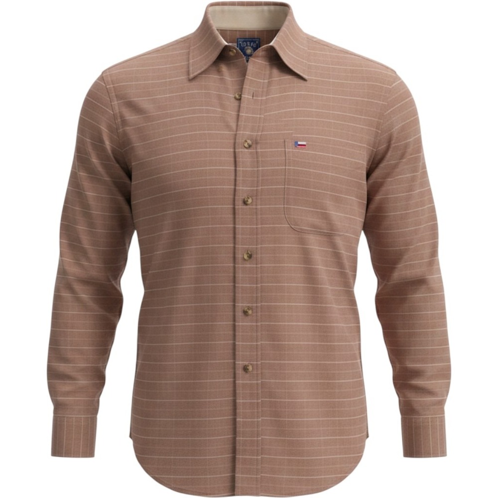 Texas Cotton Button Down Shirt Mens Medium Cotton Striped Mauve Western VTG USA